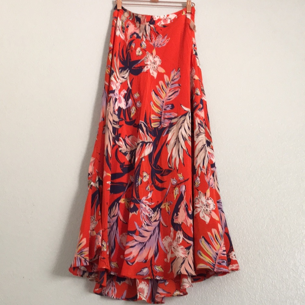 Anthropologie HD In Paris silk floral maxi skirt